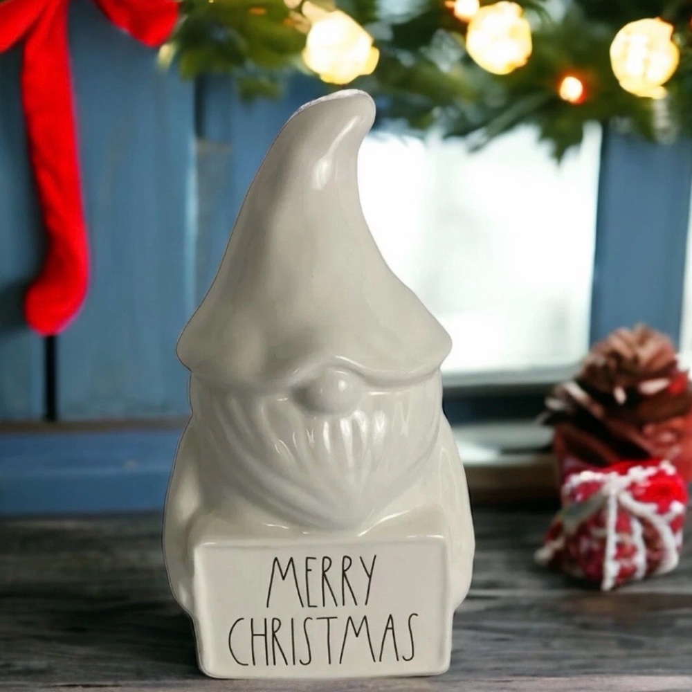 NEW Rae Dunn Christmas Gnome Merry Christmas White Holiday Decor Figurine